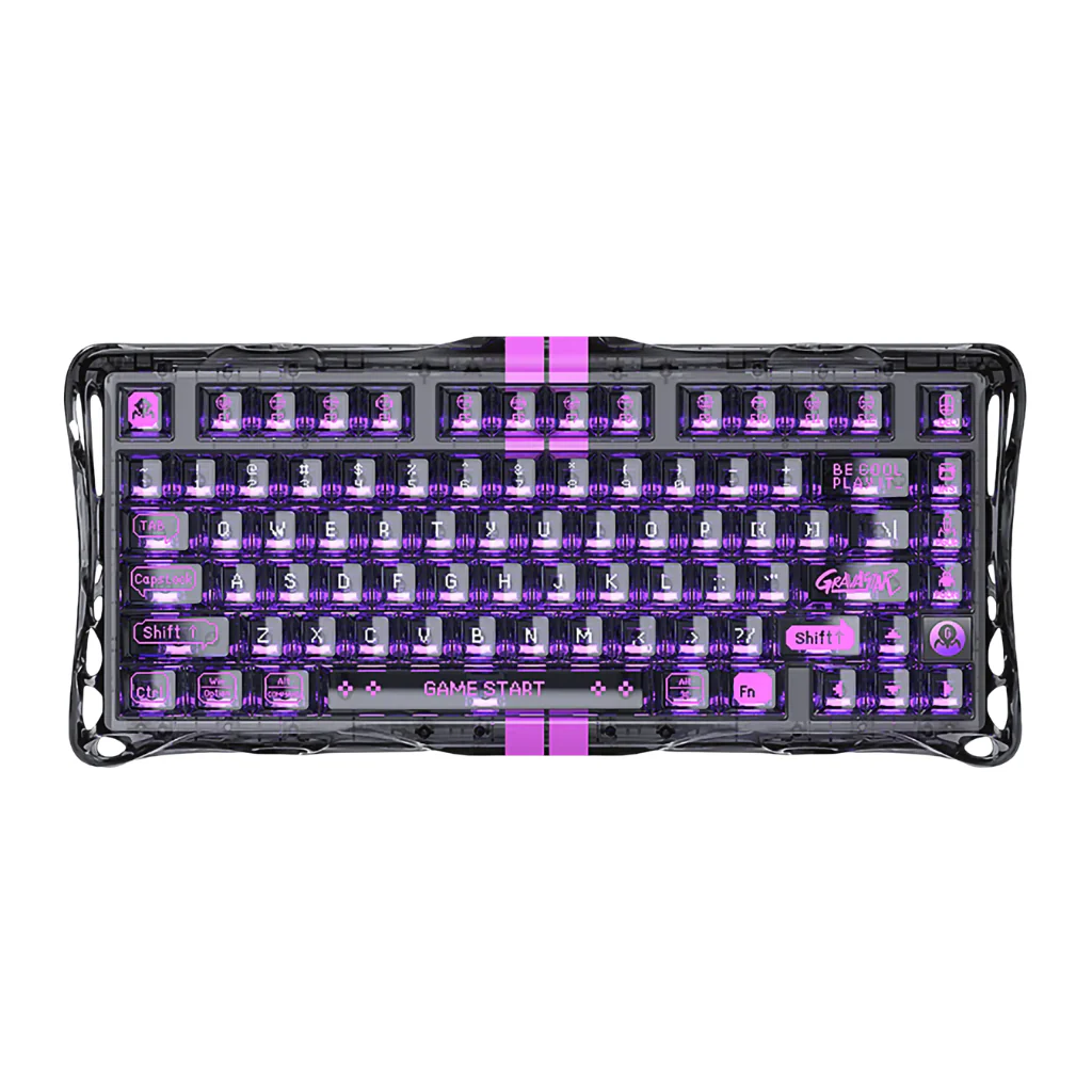 کیبورد گیمینگ گراوا استار مدل Gravastar Mercury V75 Lite - Transparent Black