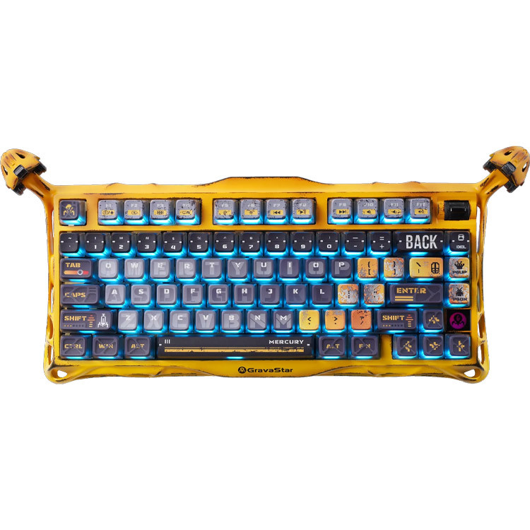 کیبورد گیمینگ گراوا استار مدل GravaStar Mercury K1 Pro - Battle Worn Yellow