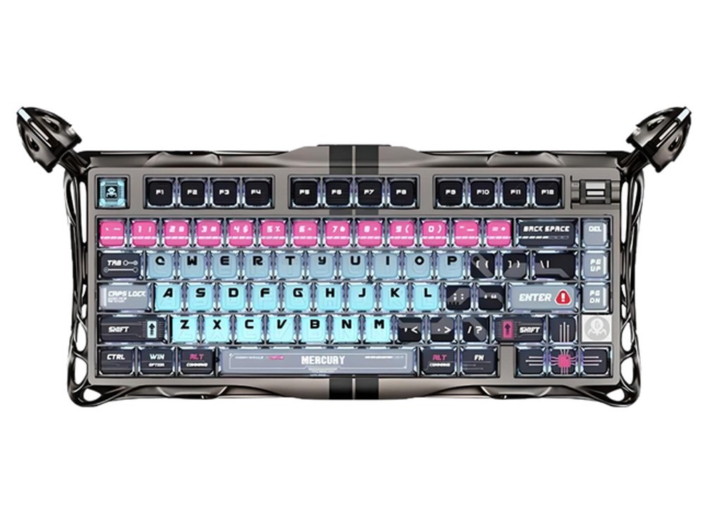 کیبورد گیمینگ گراوا استار مدل Gravastar Mercury V75 Pro - Cyberpunk
