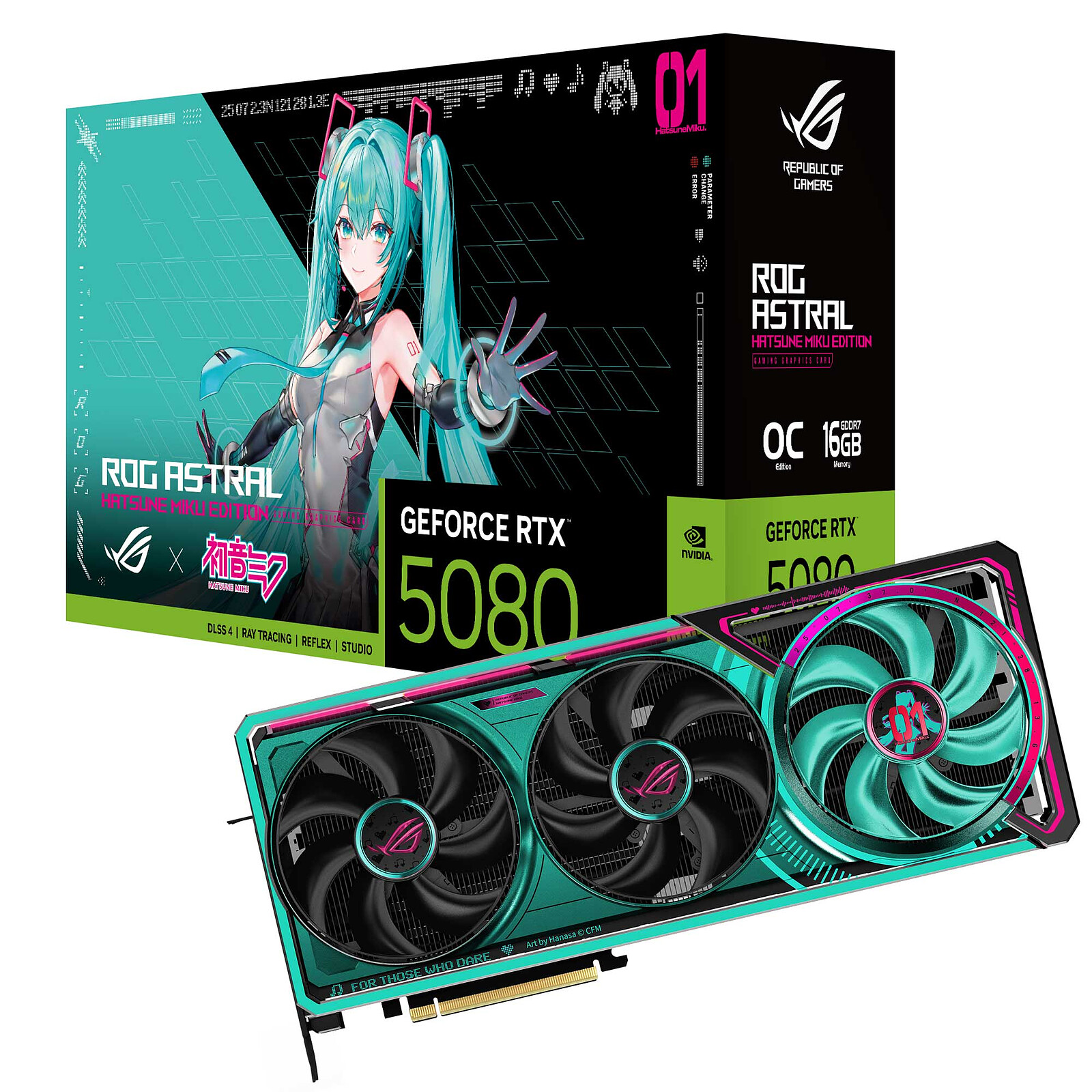 کارت گرافیک ایسوس مدل Asus Rog Astral GeForce RTX 5080 16GB GDDR7 Hatsune Miku Edition