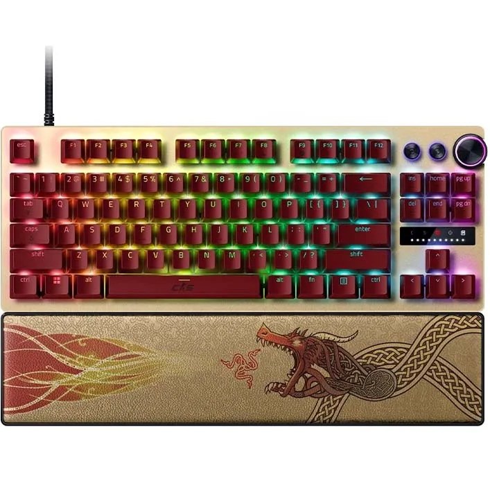 کیبورد گیمینگ ریزر مدل Razer Huntsman V3 Pro Tenkeyless Counter Strike 2 Edition