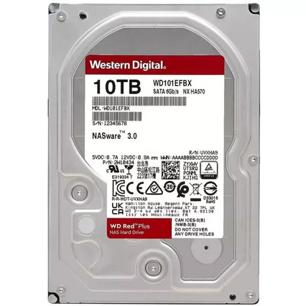 هارد اینترنال وسترن دیجیتال مدل Western Digital Red Plus 10TB WD100EFGX