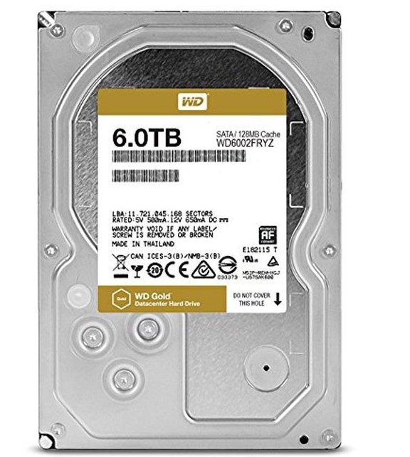 هارد اینترنال وسترن دیجیتال مدل Western Digital Gold 6TB WD6003FRYZ