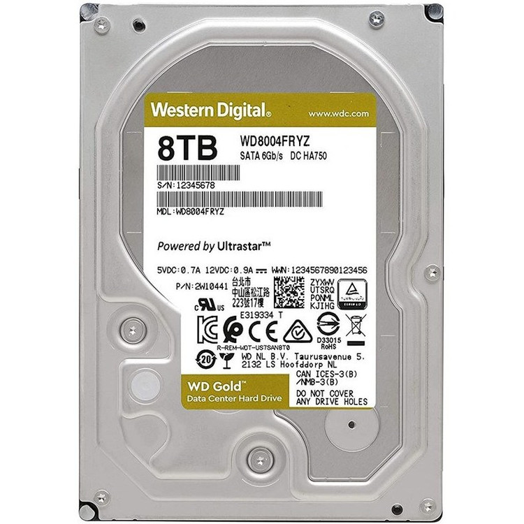 هارد اینترنال وسترن دیجیتال مدل Western Digital Gold 8TB WD8004FRYZ