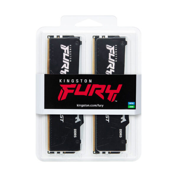 رم کینگستون مدل KingSton Fury Beast RGB Black 32GB (2x16GB) 6000MHz DDR5 CL36