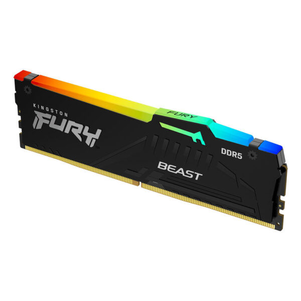 رم کینگستون مدل KingSton Fury Beast RGB Black 32GB (2x16GB) 6000MHz DDR5 CL36