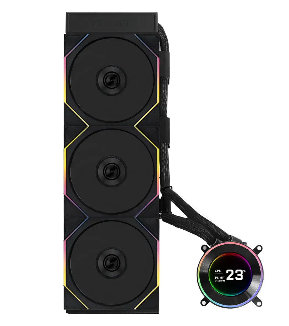 فن خنک کننده مایع پردازنده لیان لی مدل Lian Li HydroShift II LCD 360TL Black