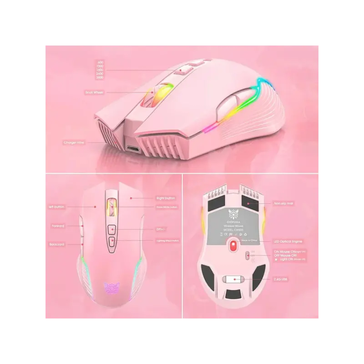 موس اونیکوما مدل Onikuma CW905 Wired Pink